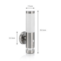 Auraglow Brushed Chrome Dual Function Pir Motion Sensor Wall Light - Bucklebury - Warm White (3000K) - thumbnail 8