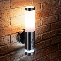 Auraglow Brushed Chrome Dual Function Pir Motion Sensor Wall Light - Bucklebury - Warm White (3000K) - thumbnail 1