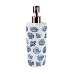 Purely Home Blue Seashells Stainless Steel Soap Dispenser - Pump Action Refillable Bathroom & Kitchen Décor - thumbnail 3