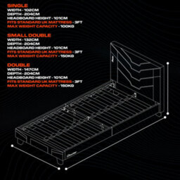 X Rocker Cerberus Double Gaming Bed In A Box With Mattress - Blue - thumbnail 8