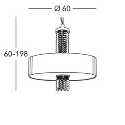 Luminosa Lighting Luminosa Emozione Designer Glass Cylindrical Pendant Light Polished Chrome - Kiss Silver Pattern, 6X E27 - thumbnail 4