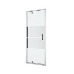 GoodHome Ledava Minimal Frame Chrome Effect Mirror Strip Half Open Pivot Shower Door (H)195Cm (W)76Cm - thumbnail 2