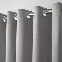 Laurence Llewelyn-Bowen Montrose Velvet Blackout-Coated Pair Of Silver Eyelet Curtains - thumbnail 2