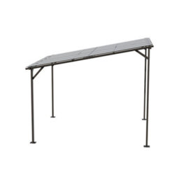 Thehotsale Outdoor Pergola Garden Pergola Wall-Mounted Metal Canopy With Tilted Roof, Grey - thumbnail 6