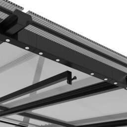 Thehotsale Outdoor Pergola Garden Pergola Wall-Mounted Metal Canopy With Tilted Roof, Grey - thumbnail 7