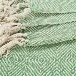 Ehc Luxury Reversible Super Soft Cotton Diamond Large Throw For Sofa, Double Bed, Armchair - Green, 150 X 200 Cm - thumbnail 6