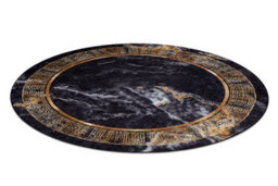 RugsX Miro 51199.806 Circle Washing Carpet Marble, Greek Anti-Slip - Black /  Circle 200 Cm - thumbnail 3
