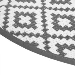 OHS Outdoor Rug Garden Geometric Waterproof Area Mat, Grey White - 170Cm - thumbnail 4