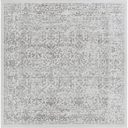 Livabliss Square Roma-Vintage Off-White Grey Charcoal Traditional Boho Living Dining Bedroom Rug 200 X 200 Cm Easy Care, Non Shedding - thumbnail 1