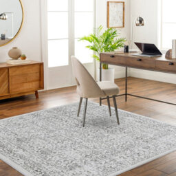 Livabliss Square Roma-Vintage Off-White Grey Charcoal Traditional Boho Living Dining Bedroom Rug 200 X 200 Cm Easy Care, Non Shedding - thumbnail 2