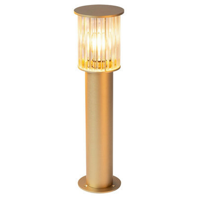 Luminosa Lighting Luminosa Norfolk 52Cm Outdoor Bollard Gold, Clear Glass E27, Ip44 - image 1