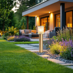 Luminosa Lighting Luminosa Norfolk 52Cm Outdoor Bollard Gold, Clear Glass E27, Ip44 - thumbnail 2