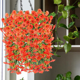 Artificial Petunia Flowers For Outdoor Use, 2 Pieces Faux Petunias, Hanging Artificial Flowers, Uv Resistant For Balcony, Porch - thumbnail 2
