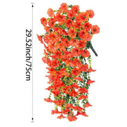 Artificial Petunia Flowers For Outdoor Use, 2 Pieces Faux Petunias, Hanging Artificial Flowers, Uv Resistant For Balcony, Porch - thumbnail 5