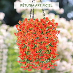 Artificial Petunia Flowers For Outdoor Use, 2 Pieces Faux Petunias, Hanging Artificial Flowers, Uv Resistant For Balcony, Porch - thumbnail 6