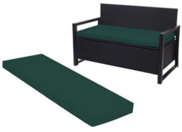 Crescent Waterproof Garden Bench Cushion Green 4 Seater Outdoor Patio Seat Pad - thumbnail 1