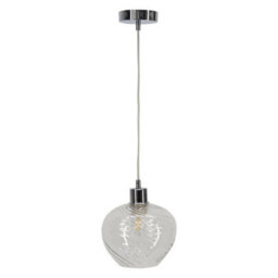 First Choice Lighting Bradson - Clear Swirl Glass With Chrome Pendant Fitting - thumbnail 1