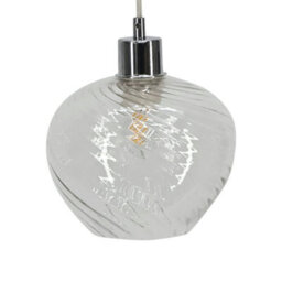 First Choice Lighting Bradson - Clear Swirl Glass With Chrome Pendant Fitting - thumbnail 7