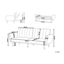 Wyld And Coco Velvetluxe Sofa Bed Light Blue - 3-Seater Convertible Sleeper, Glam Modern - thumbnail 3