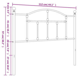 Berkfield Metal Headboard Black 107 Cm - thumbnail 6