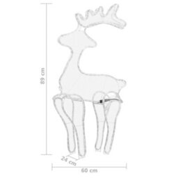 Berkfield Reindeer Christmas Decoration With Mesh 306 Leds 60X24X89Cm - thumbnail 7
