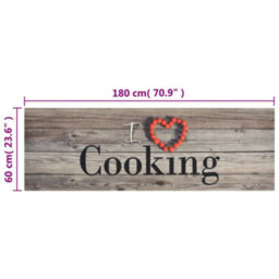 Berkfield Kitchen Rug Washable Cooking Grey 60X180 Cm Velvet - thumbnail 5