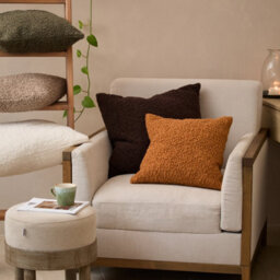 Yard Cabu Chunky Boucle Feather Filled Cushion, Chocolate, 55 X 55Cm - thumbnail 5