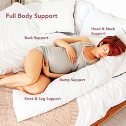 Big C U Shaped Maternity Pregnancy Full Body Support Pillow With Wine Cover - thumbnail 6