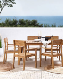 Beliani Set Of 6 Garden Chairs Fornelli Acacia Wood Brown - thumbnail 2