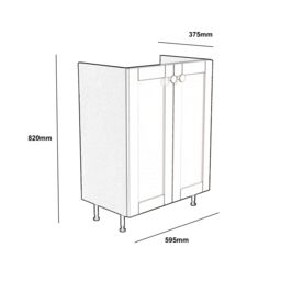 Ashford Matt Dusty Grey Shaker Freestanding Bathroom & Wet Room Base Unit (W)595mm (H)820mm - thumbnail 2