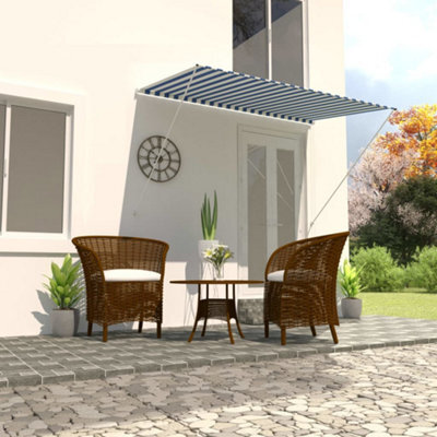 Berkfield Retractable Awning 250X150 Cm Blue And White - image 1