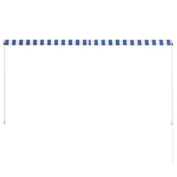 Berkfield Retractable Awning 250X150 Cm Blue And White - thumbnail 5