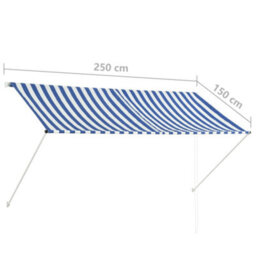 Berkfield Retractable Awning 250X150 Cm Blue And White - thumbnail 8