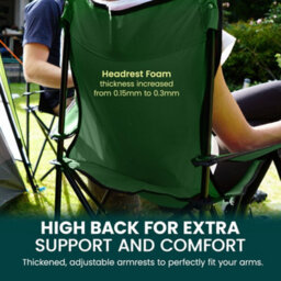 Green Haven Folding Camping Chair Green 2 Pk Lightweight Portable Outdoor Seat Cup Holder Steel Frame Compact Picnic Fishing Chair - thumbnail 5