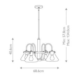 Luminosa Lighting Elstead Congress Multi Arm Chandelier Chrome Finish, E27 - thumbnail 5