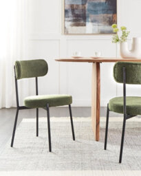 Beliani Set Of 2 Dining Chairs Allison Boucle Dark Green - thumbnail 2