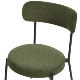 Beliani Set Of 2 Dining Chairs Allison Boucle Dark Green - thumbnail 7