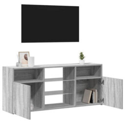 Berkfield Modern Tv Cabinet With Led Lights Grey Sonoma 120X30X50 Cm - thumbnail 5