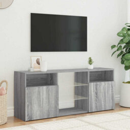 Berkfield Modern Tv Cabinet With Led Lights Grey Sonoma 120X30X50 Cm - thumbnail 4