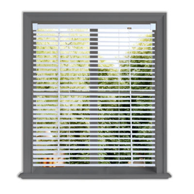Lister Cartwright 25mm Pvc Venetian Blinds Windows Easy Fit Child Safety Included (White Textured, 145 Cm Width X 160 Cm Drop) - image 1