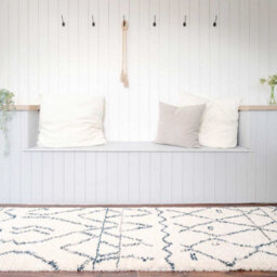 Loomed Cream Boho Moroccan Linear Shaggy Runner Rug 60X240Cm - thumbnail 2