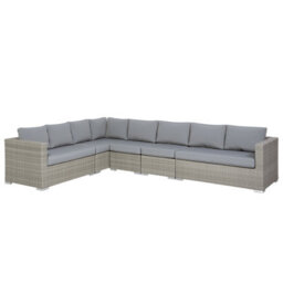 Beliani Garden Lounge Set With Table 8 Seater Xxl Right Hand Modular Pe Rattan Grey - thumbnail 5