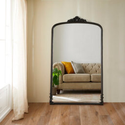 The Online Mirror Shop Chatsworth Black Oversized Leaner Mirror - Elegant Rectangular Floor Design- H 200Cm X W 120Cm