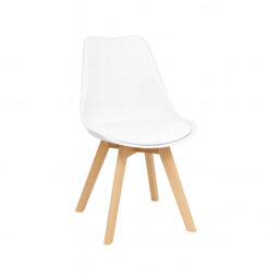 Kosy Koala Round Glass Dining Table With Chrome Metal Legs And 4 White Leather Plastic Chairs, Modern Dining Set - thumbnail 4