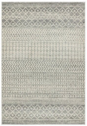 Grey Abstract Geometric Shaggy Modern Easy To Clean Rug For Dining Room-120Cm X 170Cm - thumbnail 1
