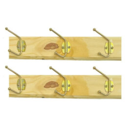 Maestro craft 2 X Wall 6 Hooks Strong Wooden Wall Coat Hangers Clothes Pine Wood Rack Hooks Pegs