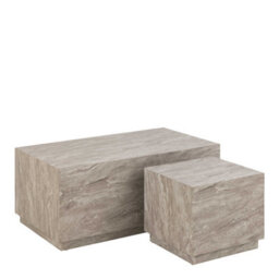 Wyld Haus Munkebo Set Of 2 Grey Marble-Look Coffee Tables - thumbnail 2