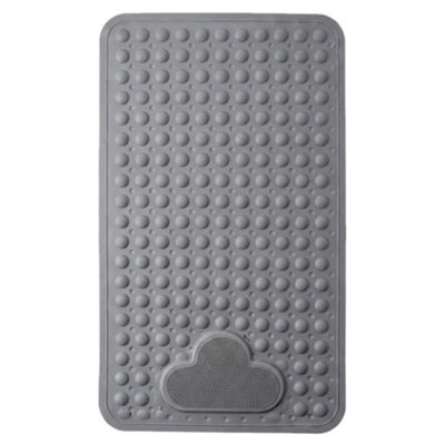 Shopnbits Comfortgrip Asm01 Grey Extra Large 60X90Cm Pvc Anti Slip Bath And Shower Mat With Suction Cups And Foot Scrubber - image 1