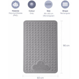 Shopnbits Comfortgrip Asm01 Grey Extra Large 60X90Cm Pvc Anti Slip Bath And Shower Mat With Suction Cups And Foot Scrubber - thumbnail 8