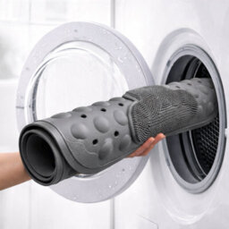 Shopnbits Comfortgrip Asm01 Grey Extra Large 60X90Cm Pvc Anti Slip Bath And Shower Mat With Suction Cups And Foot Scrubber - thumbnail 6